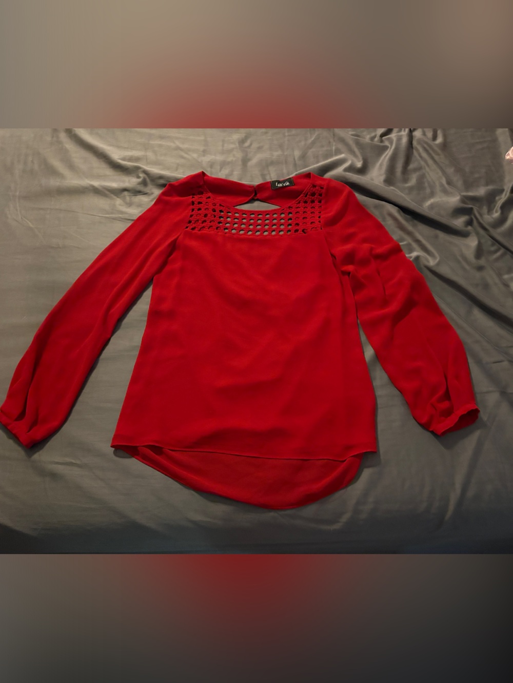 Fabrik red drape back top size small